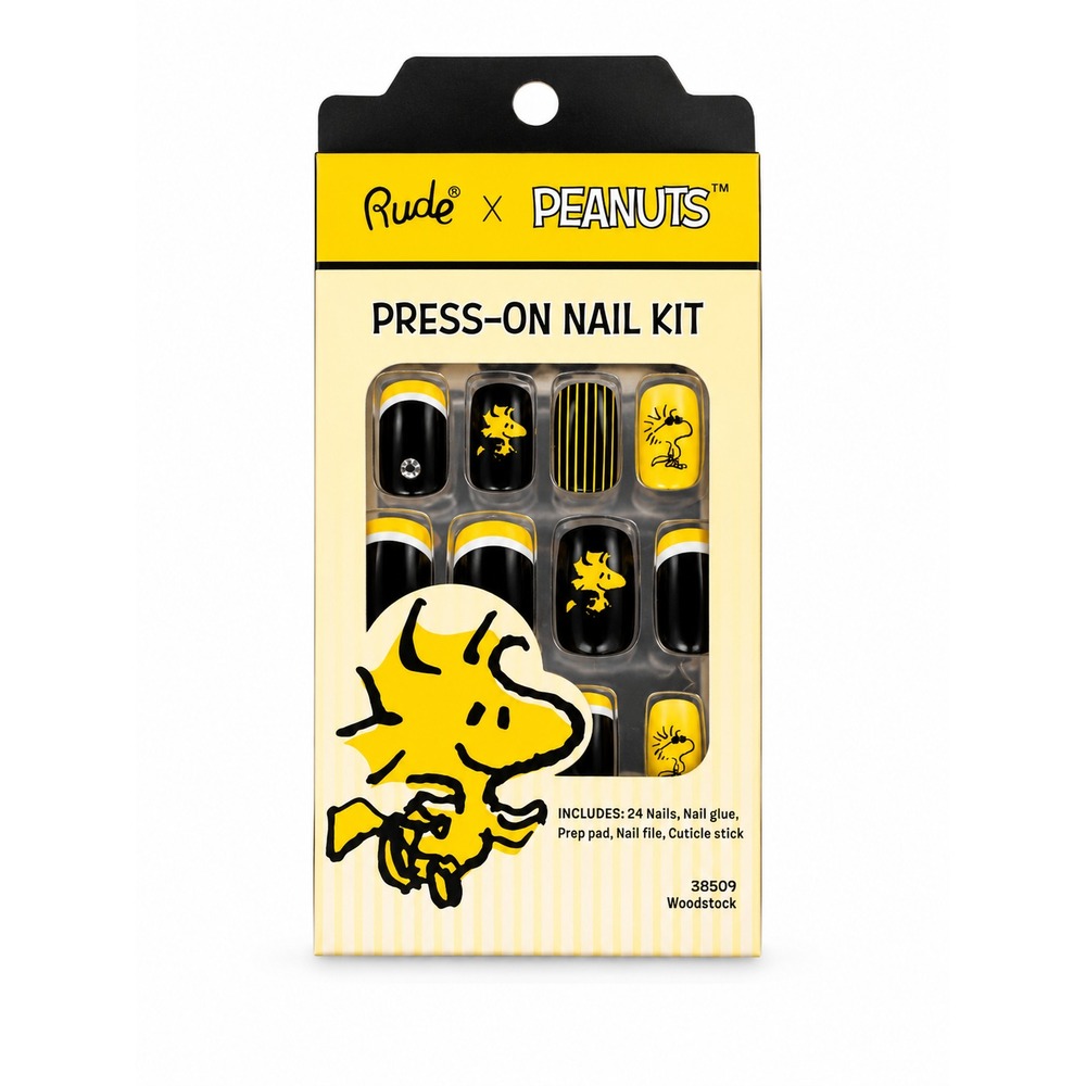 RUDE x Peanuts Press-On Nail Kit Woodstock 24 Nails New Sealed